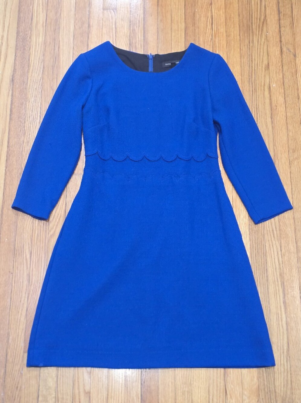 Banana Republic Royal Blue Scalloped-Waist Mini Dress